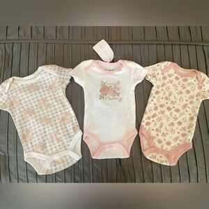 Three Short Sleeve Onesies, Sz 0-3 Months. Two Kyle & Deena, One Chickpea.